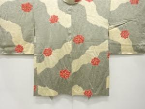 アンティーク　絞り　霞に紅葉模様羽織